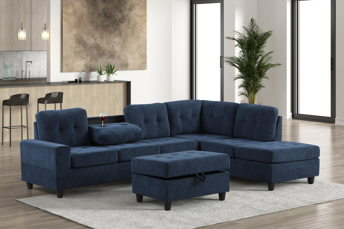 Heights Sectional (Navy Performance Fabric)