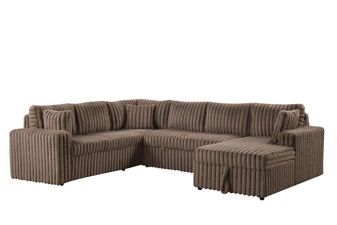 Forever Pull-Out Storage Sectional (Mocha)