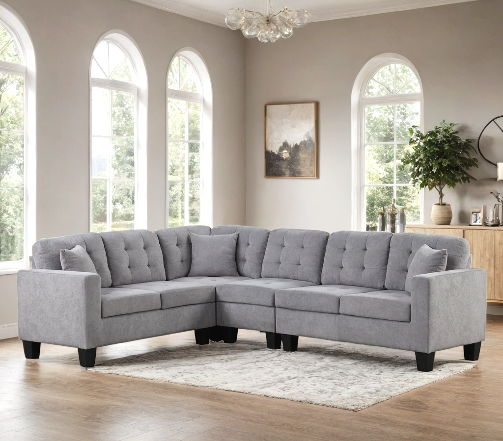 Logan Reversible Sectional (Grey Performance Fabric)