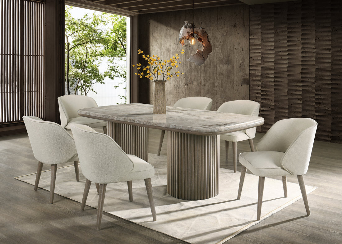 SAMARA - (GENUINE MARBLE) Table & 6-Chairs