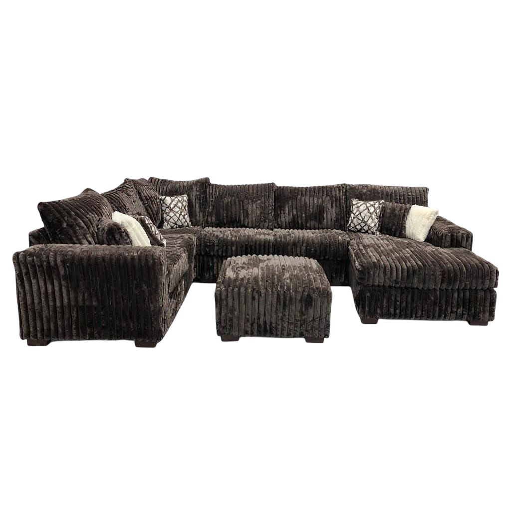 “The Texan” (Chocolate) Ultra-Oversized Sectional + Ottoman