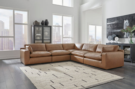 Ashley - 5PC Genuine Leather Sectional Set