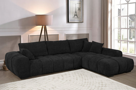 Manhattan Tufted Sectional Couch (Onyx)