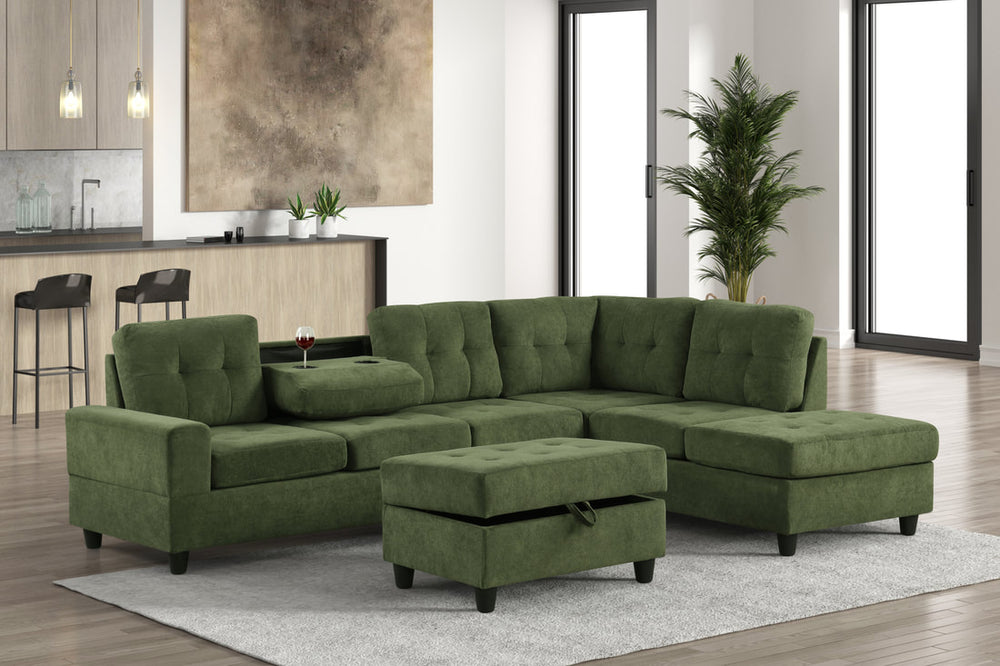Heights Sectional (Green Performance Fabric)