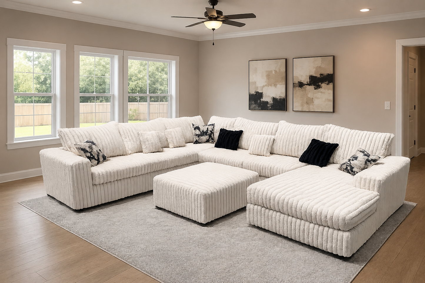 “Ivory Giant” Ultra-Oversized Sectional + Ottoman (Copy)