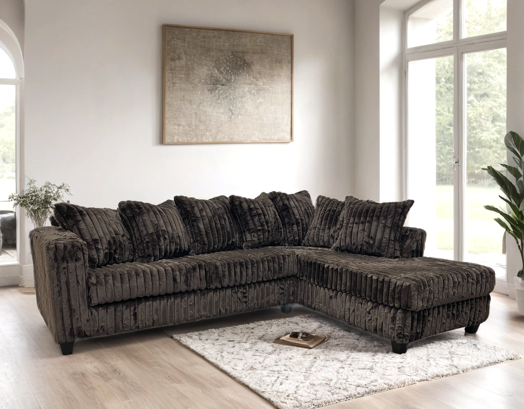 Hollywood Corduroy Sectional (Chocolate)