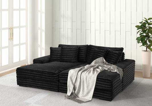 Oversized Double Chaise Lounge (Black)