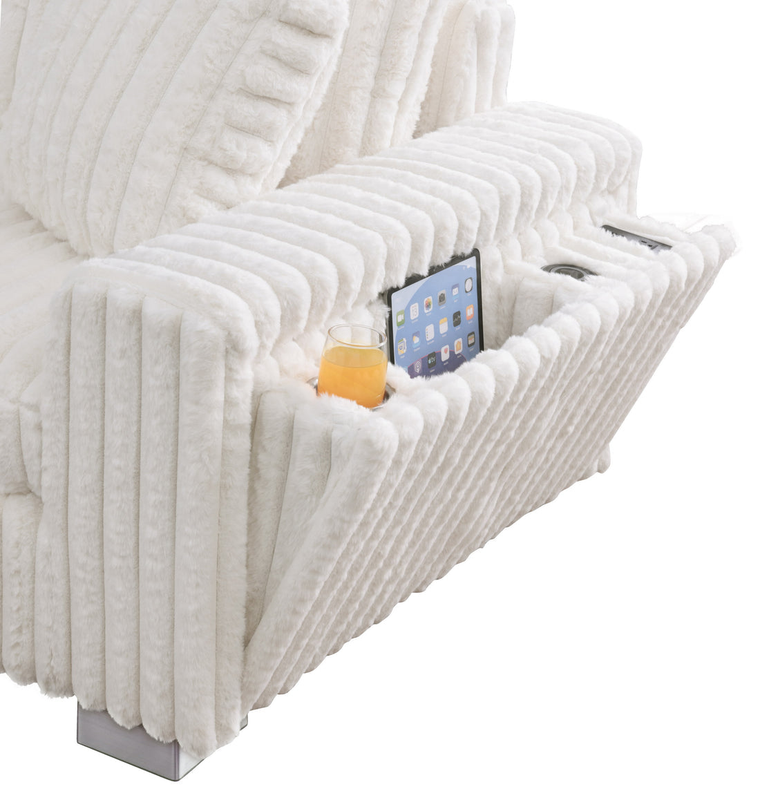 Snuggle Station Sectional + Ottoman (Ivory)