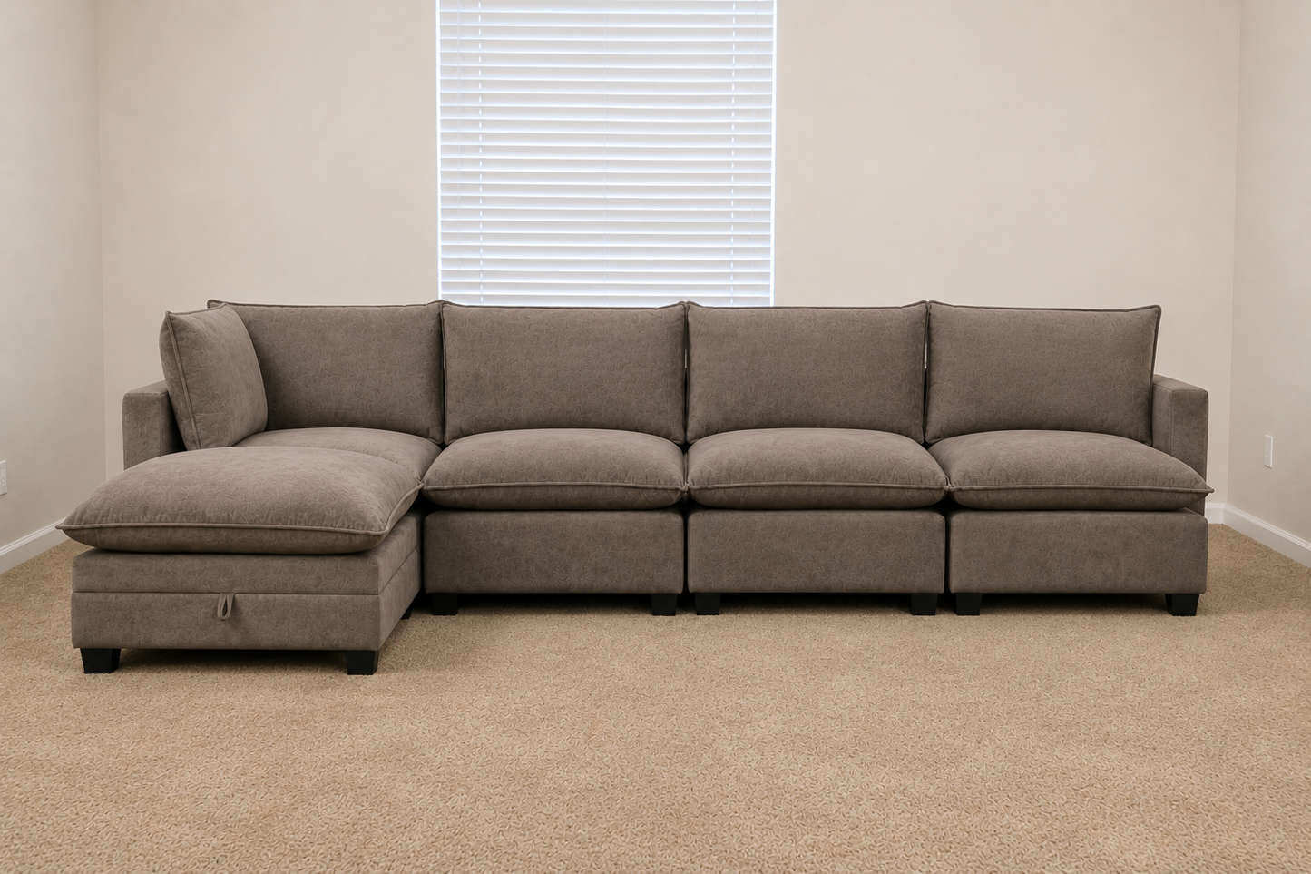 Kova-Style Modular Cloud Sectional (5-Piece Mocha Performance) (Copy)