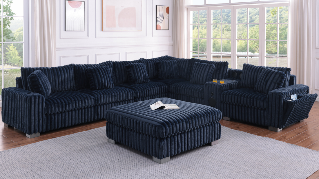 6-Piece Opulence Station Sectional + Ottoman