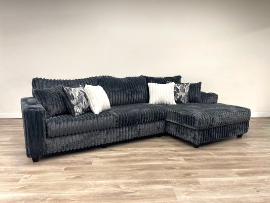 Opulence Sectional Chaise Couch (Charcoal)