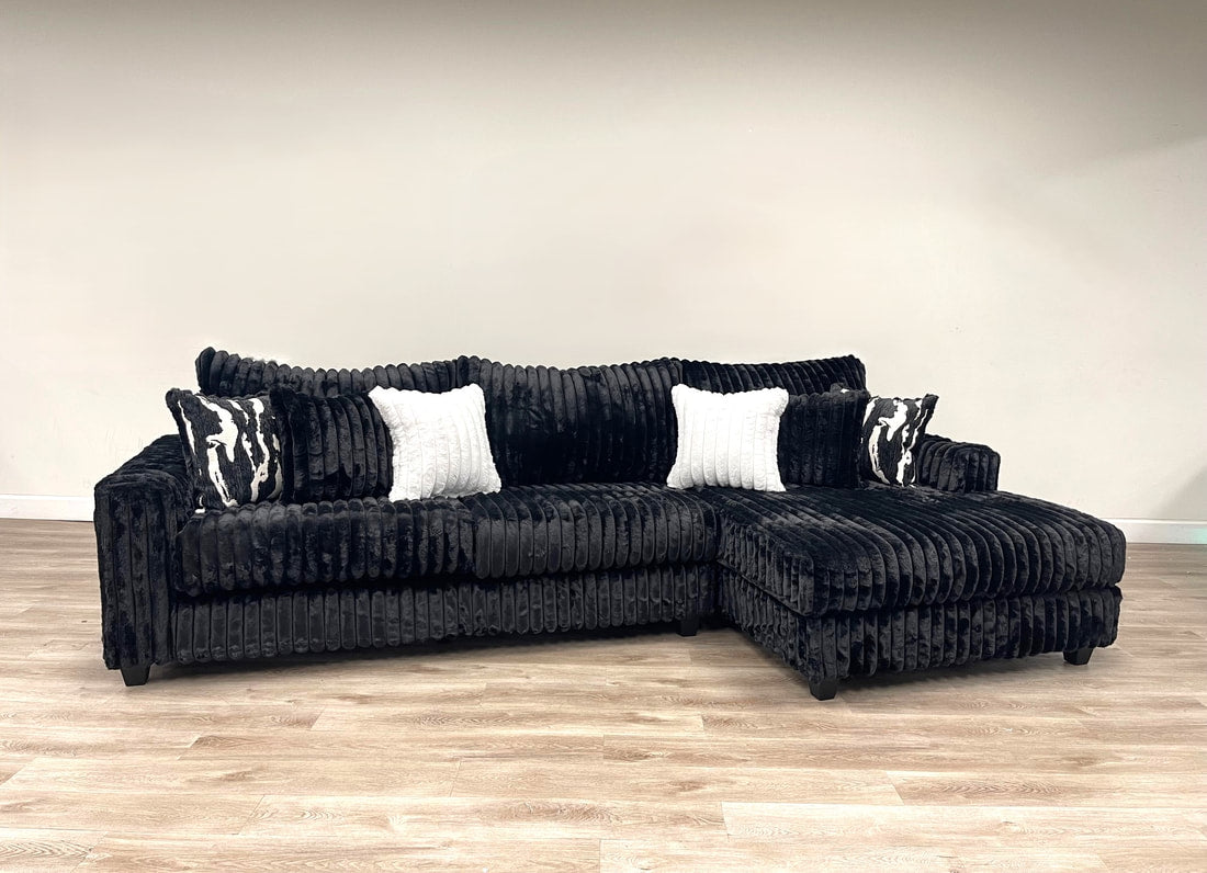 Opulence Sectional Chaise Couch (Black)