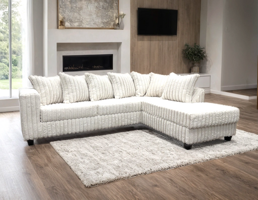 Hollywood Corduroy Sectional (Cream)