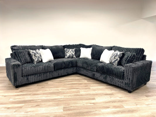 Opulence L-Shape Sectional Couch (Charcoal)