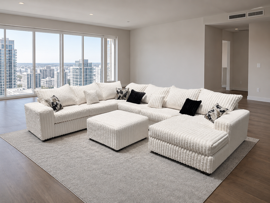 “Ivory Giant” Ultra-Oversized Sectional + Ottoman (Copy)