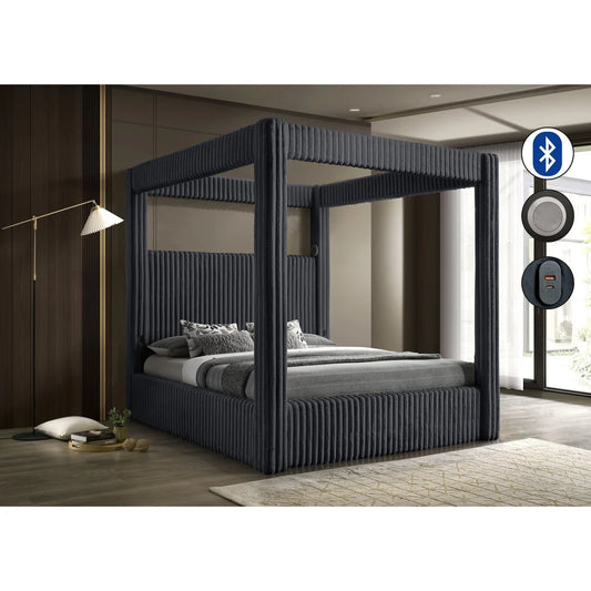 Atlam Canopy Bed (Grey)