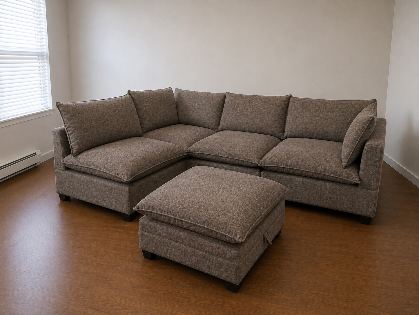 Kova-Style Modular Cloud Sectional (5-Piece Mocha Performance) (Copy)