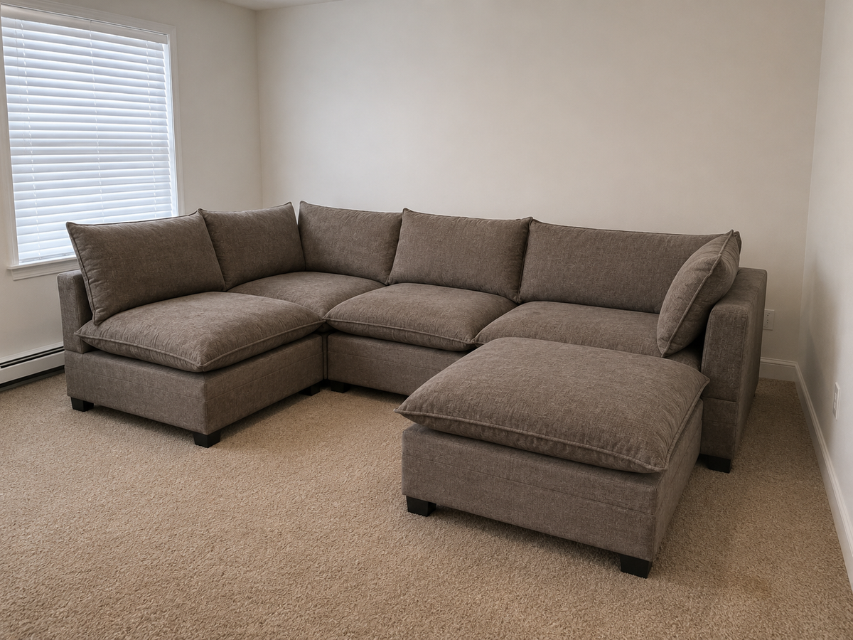 Kova-Style Modular Cloud Sectional (5-Piece Mocha Performance) (Copy)