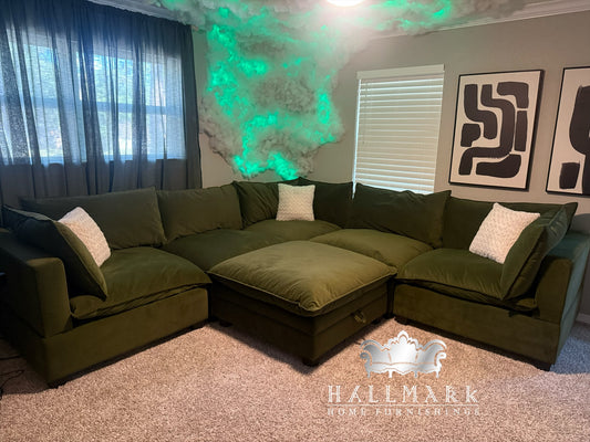 Kova-Style Modular Corner Cloud Sectional (6-Piece)