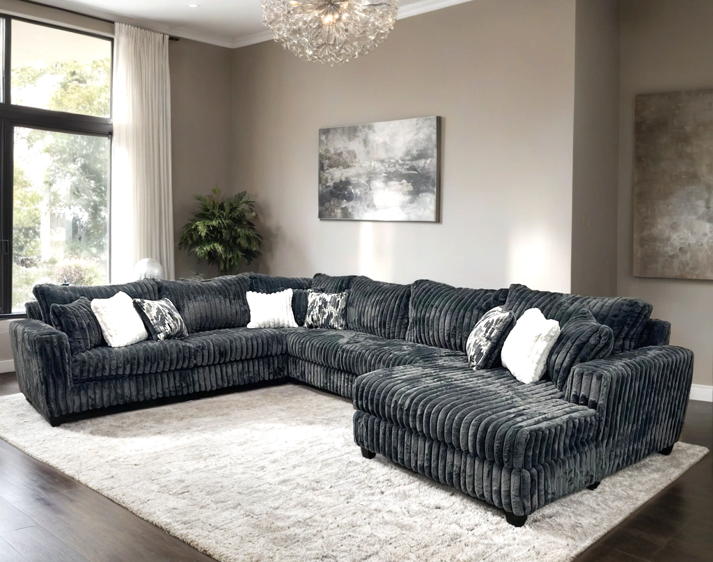 “The Alaskan” (Charcoal) Ultra-Oversized Sectional + Ottoman