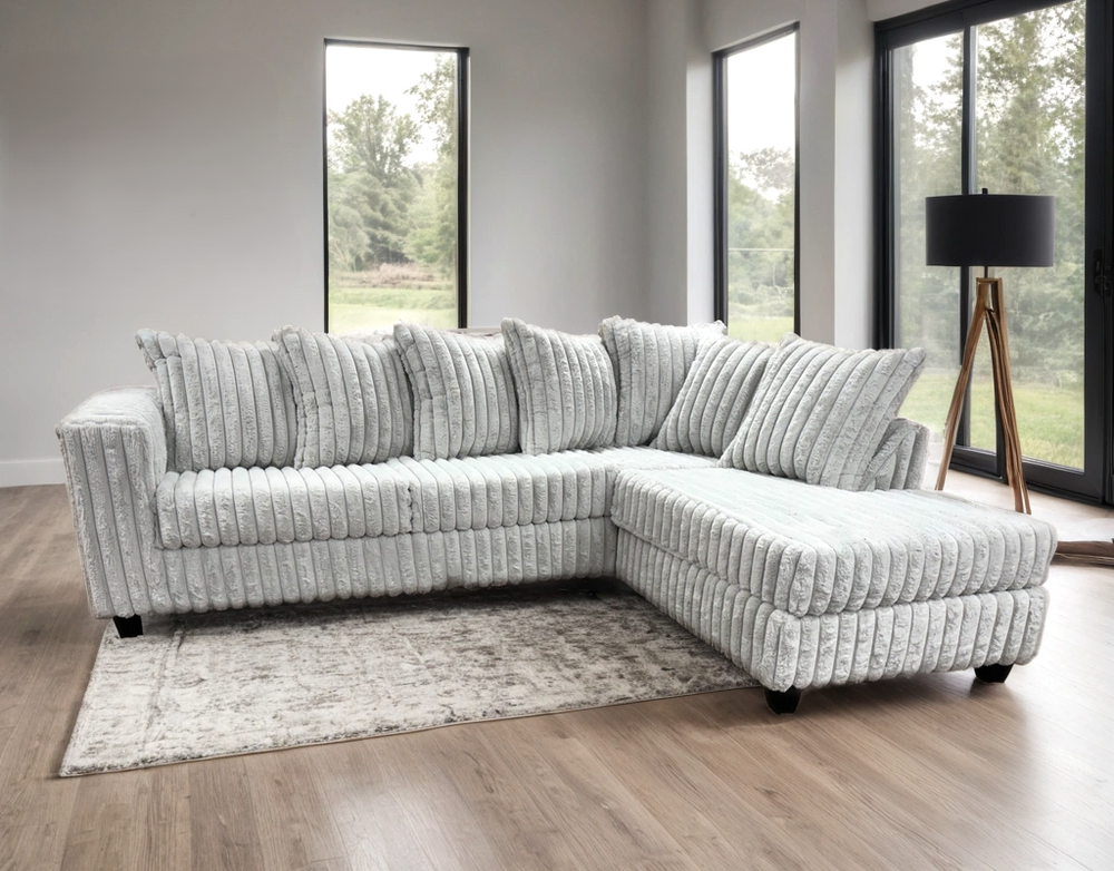 Hollywood Corduroy Sectional (Grey)