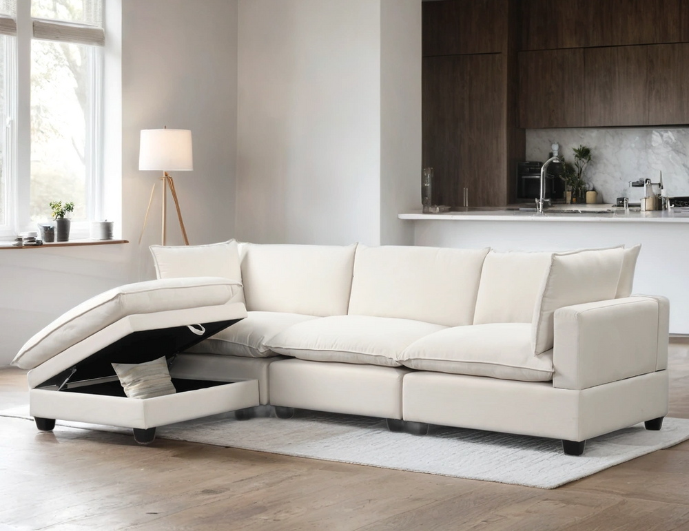 Kova-Style Modular Cloud Couch (4-Piece Sand Linen)