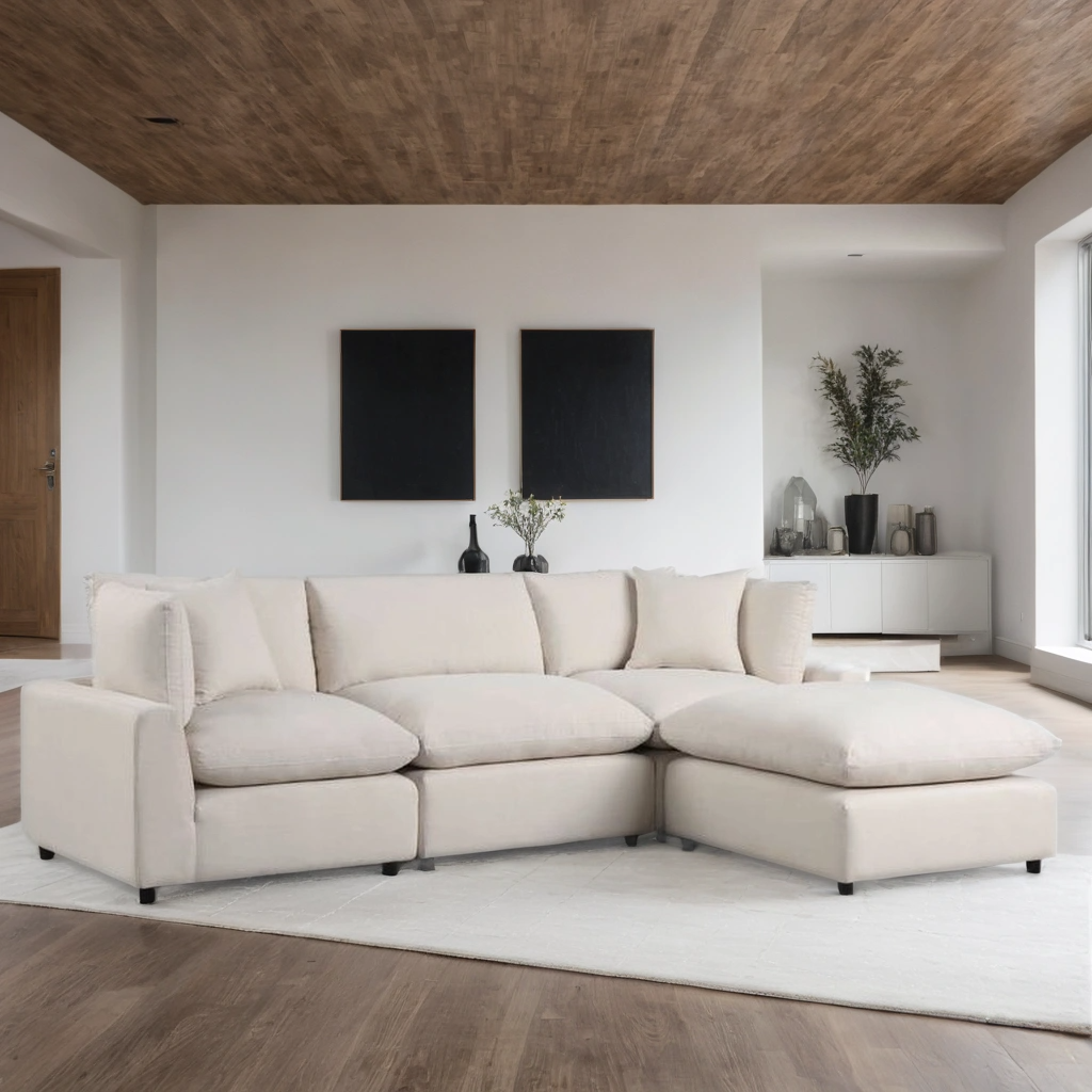 Sky Cloud Couch (4-Piece Sand Linen)