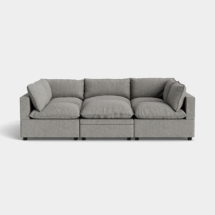 Kova Style Modular Cloud Couch + Storage Ottoman (6-Piece)