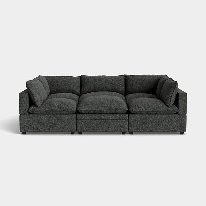 Kova Style Modular Cloud Couch + Storage Ottoman (6-Piece)