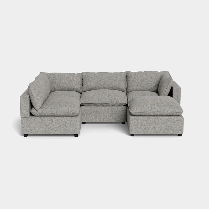 Kova Style Modular Cloud Couch + Storage Ottoman (5-Piece)