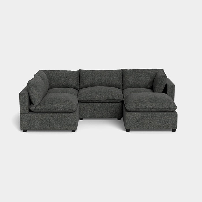 Kova Style Modular Cloud Couch + Storage Ottoman (5-Piece)