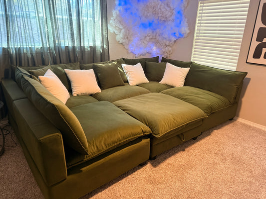 Kova-Style Modular Cloud Sectional Couch (6-Piece)