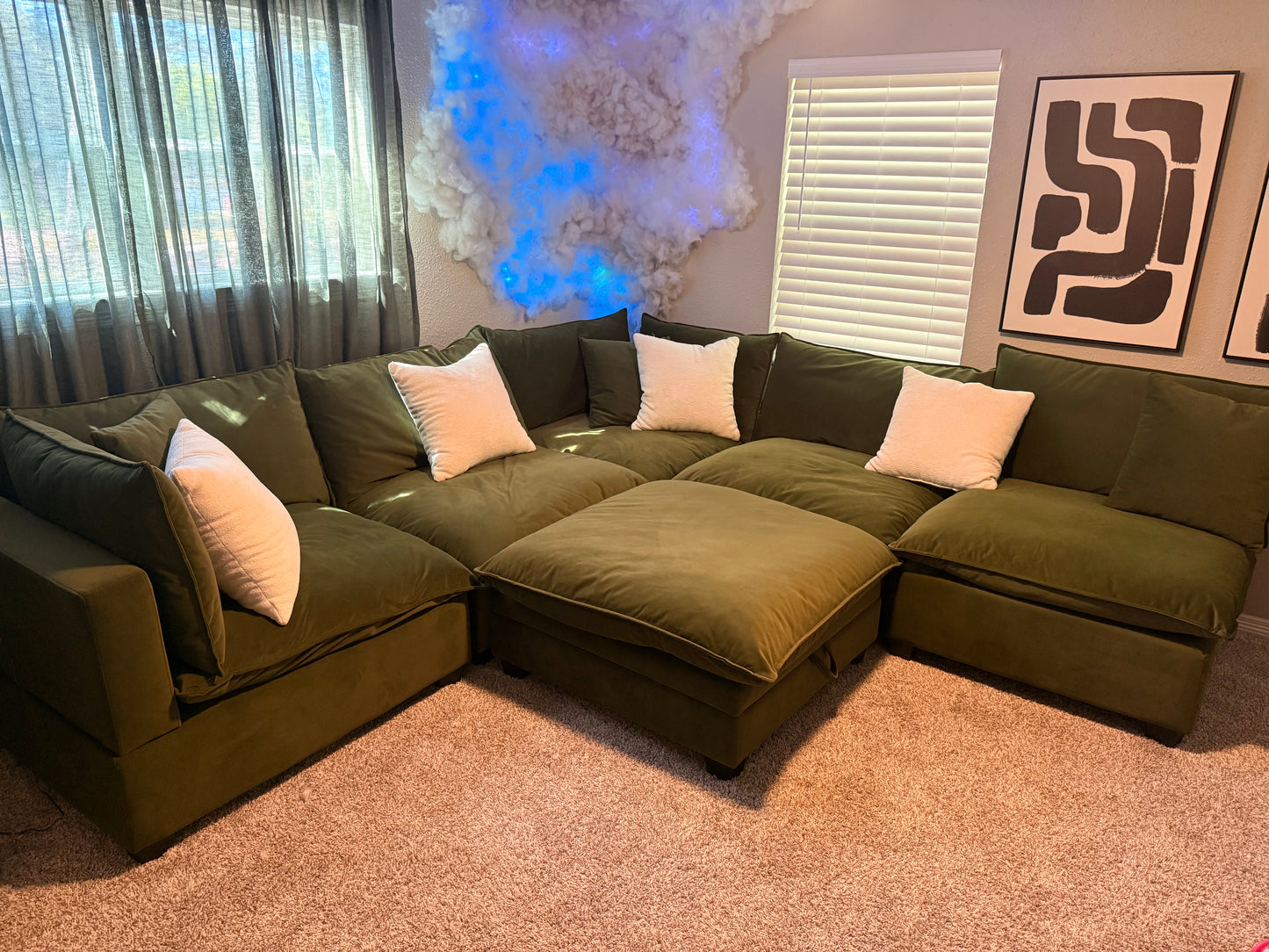Kova-Style Modular Cloud Sectional Couch (6-Piece)