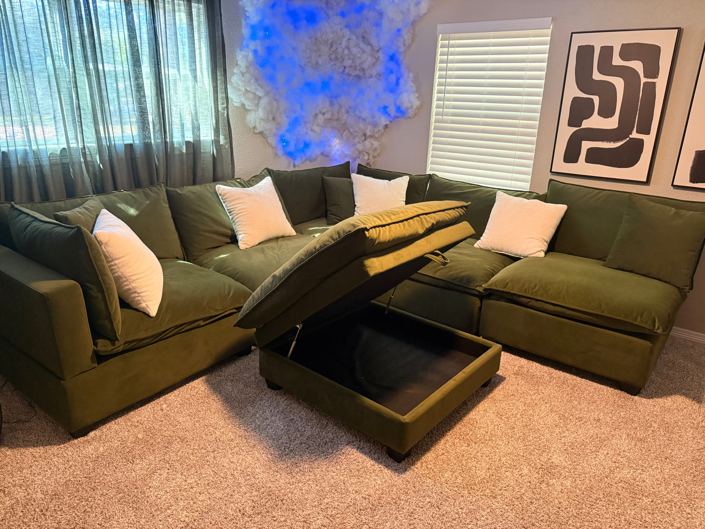 Kova-Style Modular Cloud Sectional Couch (6-Piece)