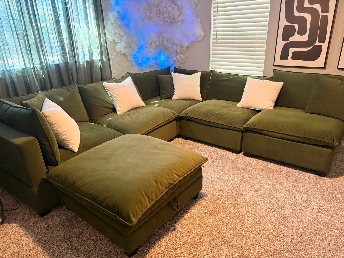 Kova-Style Modular Cloud Sectional Couch (6-Piece)