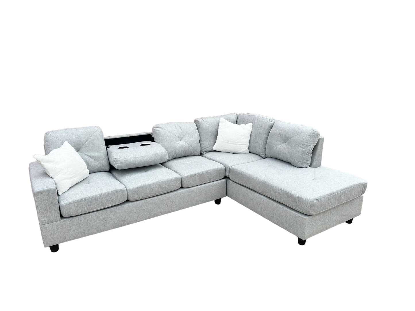 Rocket Reversible Sectional (Grey Linen)