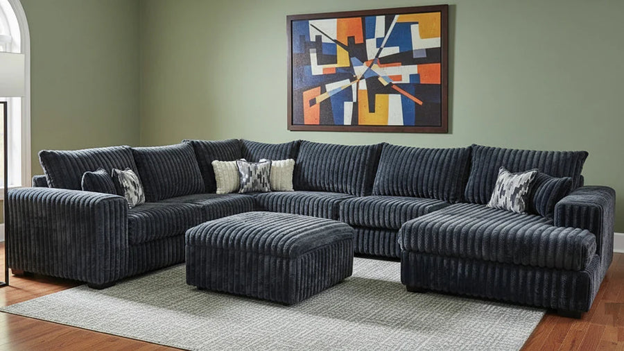 “The Texan” (Charcoal) Ultra-Oversized Sectional + Ottoman