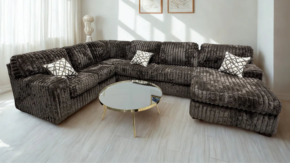 Austin 3-Piece Oversized Sectional Couch (Chocolate)
