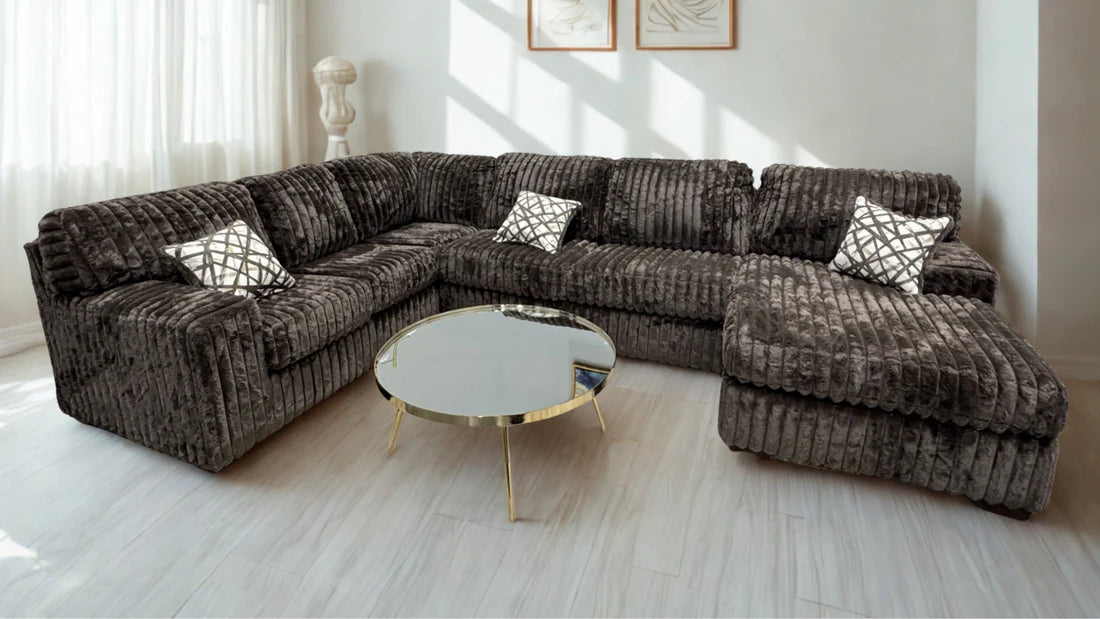 Austin 3-Piece Oversized Sectional Couch (Chocolate)