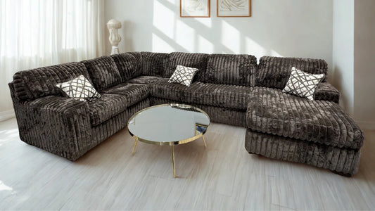 Austin 3-Piece Oversized Sectional Couch (Chocolate)