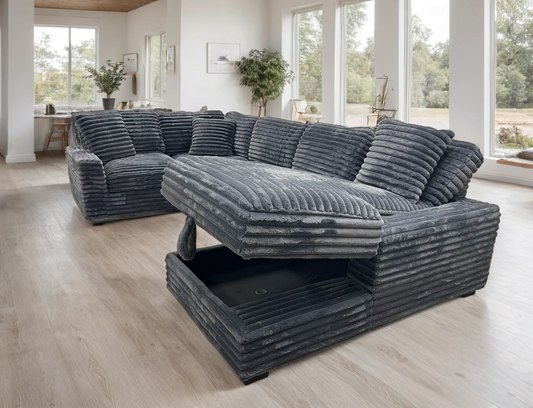Alisson 4-Piece Storage Sectional (Charcoal)