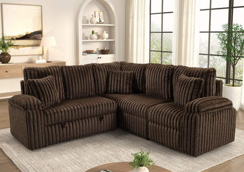 Amiri Recliner Sleeper Sectional (Chocolate)