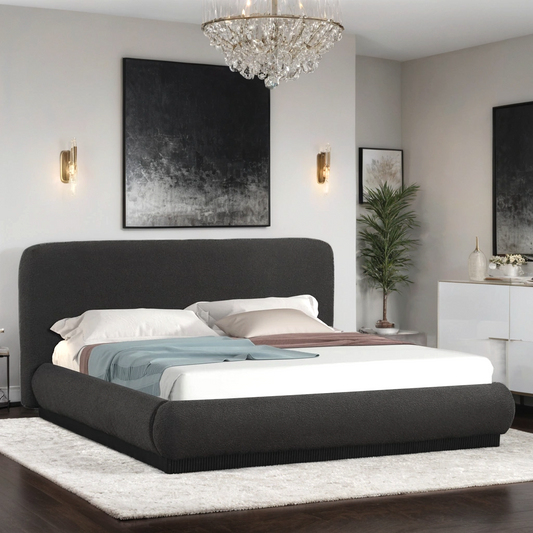 Annie Boucle Platform Bed (Black)