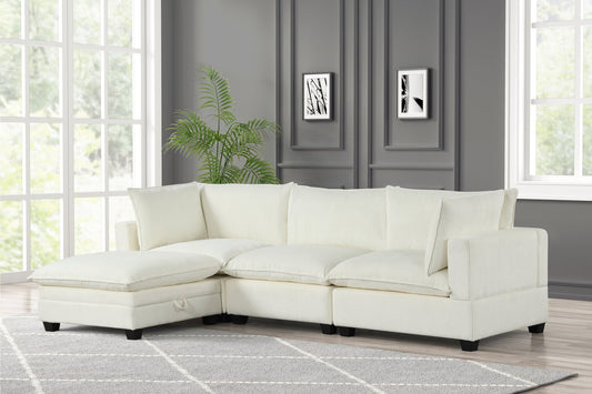 Kova-Style Modular Cloud Couch (4-Piece White Cord)