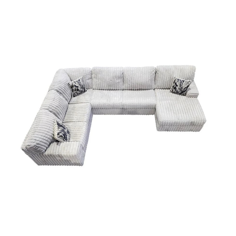 Austin 3-Piece Oversized Sectional Couch (Ivory)