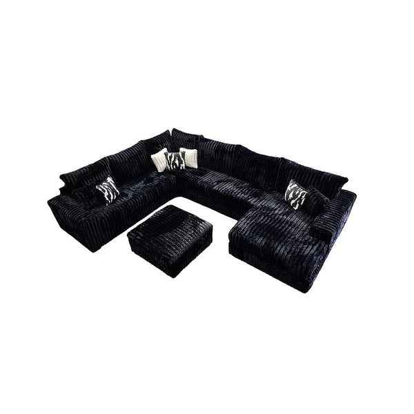 “The Texan” (Black) Ultra-Oversized Sectional + Ottoman