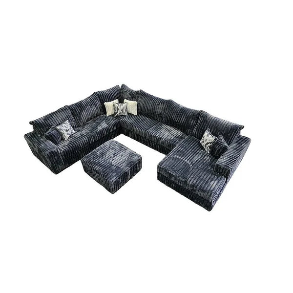 “The Texan” (Charcoal) Ultra-Oversized Sectional + Ottoman