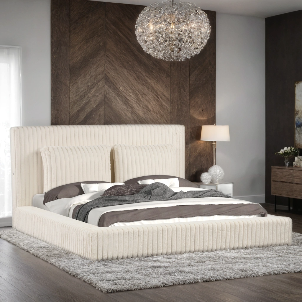 Lauren Platform Bed (Beige)