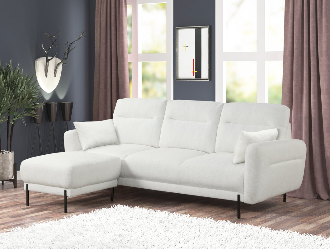 Lily Fur White Sectional Sofa