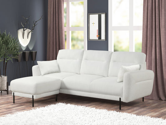 Lily Fur White Sectional Sofa